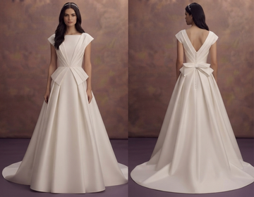 White Mikado Wedding Dresses with Structured Beauty