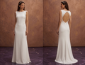 White Minimalist Wedding Dress with Straight Clean Silhouette