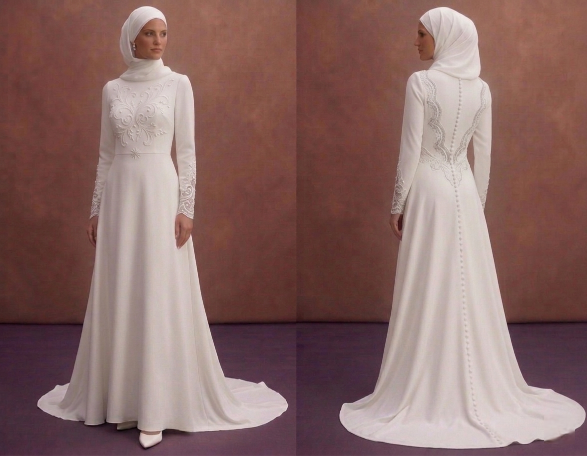 White Muslim Prom Dresses – Pure & Minimalist Styles