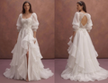 White Organza Wedding Dress with Elegant Layered Volume