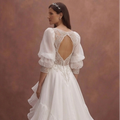 White Organza Wedding Dress with Elegant Layered Volume