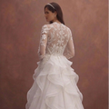 White Organza Wedding Dress with Soft Ruffle Details