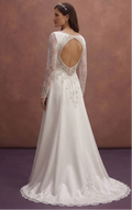 White Satin Wedding Dress with Elegant Straight Cut Design