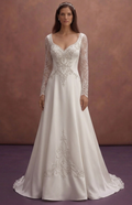 White Satin Wedding Dress with Elegant Straight Cut Design