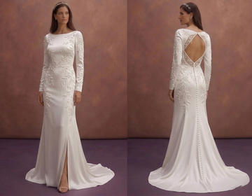 White Satin Wedding Dress with Elegant Straight Silhouette