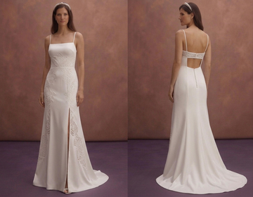 White Satin Wedding Dress with Modern Straight Shape
