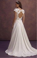 White Satin Wedding Dress with Sculpted Elegant Bodice