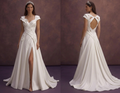 White Satin Wedding Dress with Sculpted Elegant Bodice
