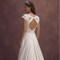 White Satin Wedding Dress with Sculpted Elegant Bodice