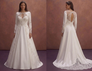White Satin Wedding Dress with Sweetheart Neckline