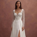 White Satin Wedding Dress with Sweetheart Neckline Style