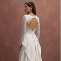 White Satin Wedding Dress with Sweetheart Neckline Style