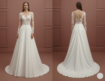 Winter Sleeve Wedding Dress Thick Fabric Long Velvet Accents