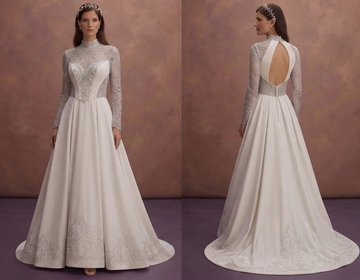 Winter Wedding Dresses with Velvet and Lace Details