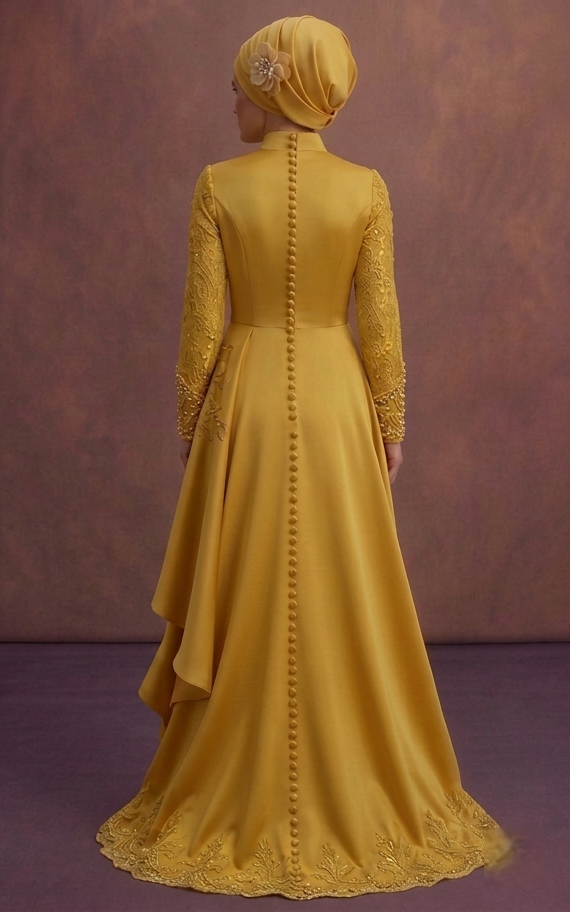 Yellow Luxury Modest Prom Dresses – Premium Muslim Styles