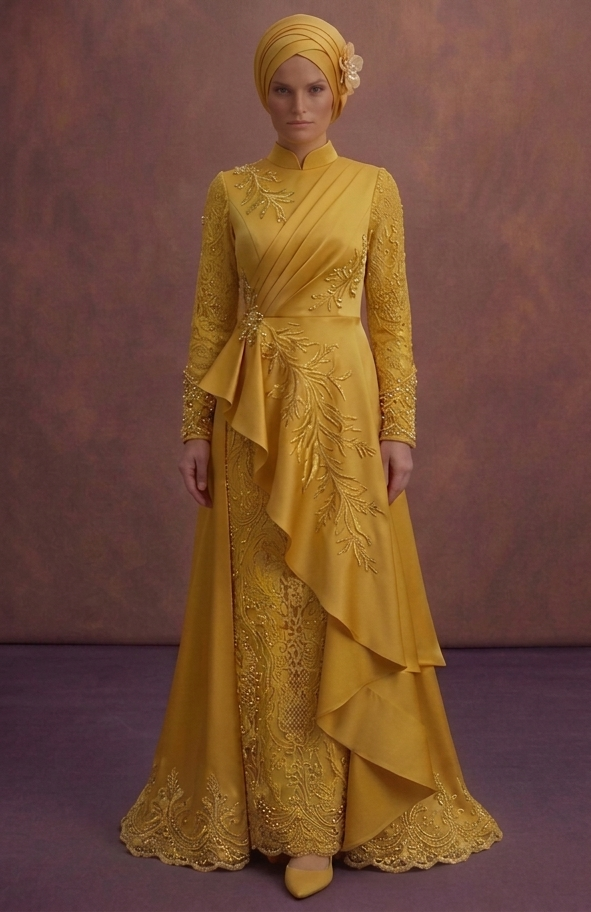 Yellow Luxury Modest Prom Dresses – Premium Muslim Styles