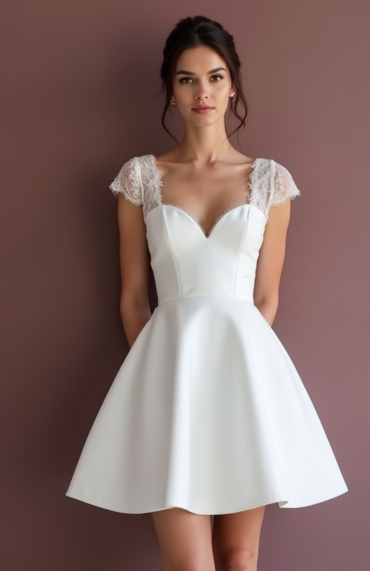 Sexy Short Wedding Dress and Mini Dress with a Backless Design for a Bold Look