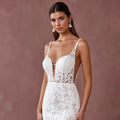 Mermaid Fit-and-Flare Wedding Dress for Beach, Garden, and Outdoor Weddings