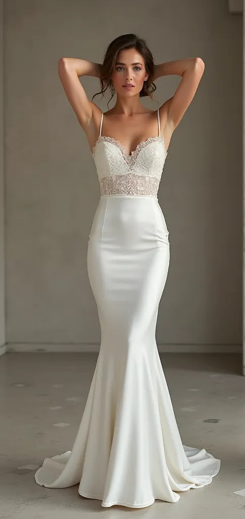 Mermaid Fit-and-Flare Wedding Dress for Romantic and Modern Brides