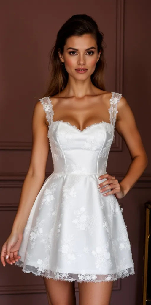 Short Wedding Dress for Summer Weddings, Light and Breathable