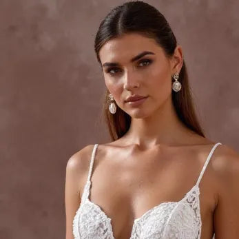 Sexy Mermaid Wedding Dress with a Deep V-Neck for a Bold Bridal Style