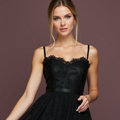 Sophisticated Black Evening Dress and Prom Gown with a Sparkling Waistline for Extra Shine