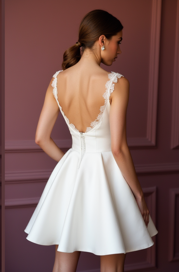 Modern Short Wedding Dress and Mini Dress with Long Sleeves for a Modest Touch