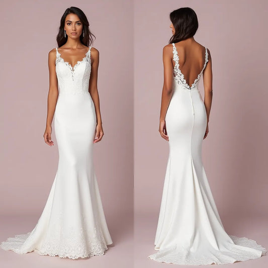 Classic Mermaid Wedding Dress with a Regal Look for a Luxurious Wedding