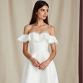 Stylish Short Wedding Dress and Mini Dress with a Corset Bodice for a Feminine Touch