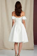 Stylish Short Wedding Dress and Mini Dress with a Corset Bodice for a Feminine Touch