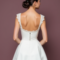 Sophisticated Short Wedding Dress and Mini Dress with a Structured Skirt