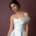 Trendy Short Wedding Dress and Mini Dress with a Floral Embroidered Bodice