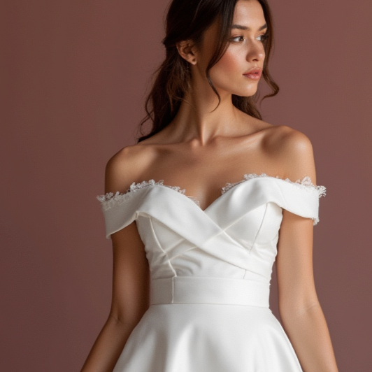 Playful Short Wedding Dress and Mini Dress with a Bow Waist for a Cute Look