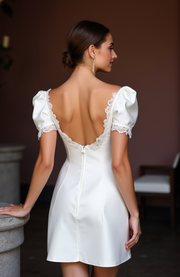 Edgy Short Wedding Dress and Mini Dress with a High Slit for a Daring Look