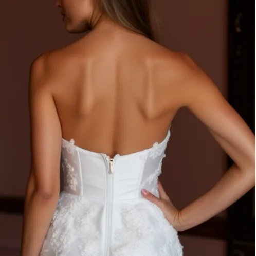 Mini Wedding Gown with Elegant Details for a Unique Wedding Style
