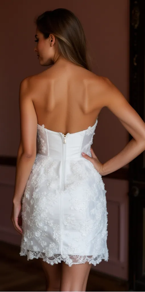 Mini Wedding Gown with Elegant Details for a Unique Wedding Style