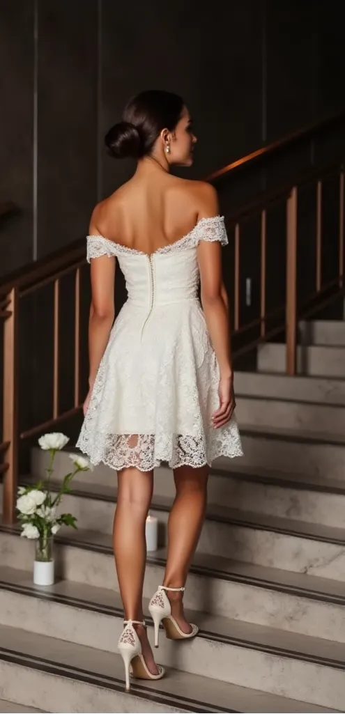 Mini Wedding Gown for Summer Beach Weddings and Outdoor Vows