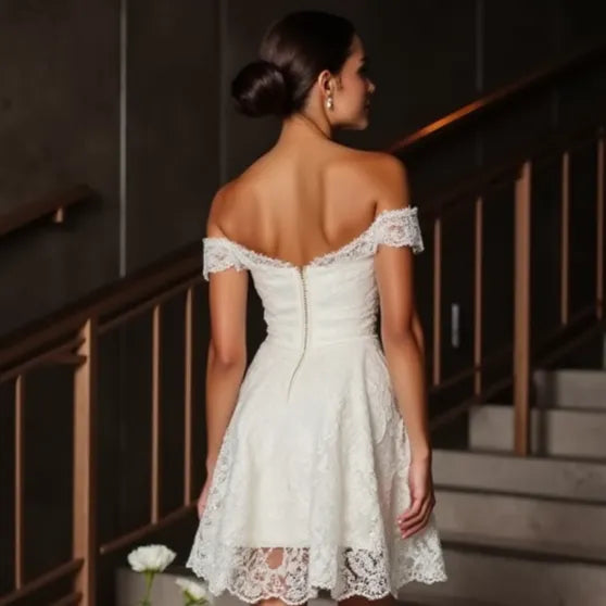 Mini Wedding Gown for Summer Beach Weddings and Outdoor Vows