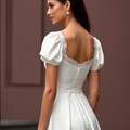 Modern Short Wedding Dress and Mini Dress with Asymmetrical Hemline