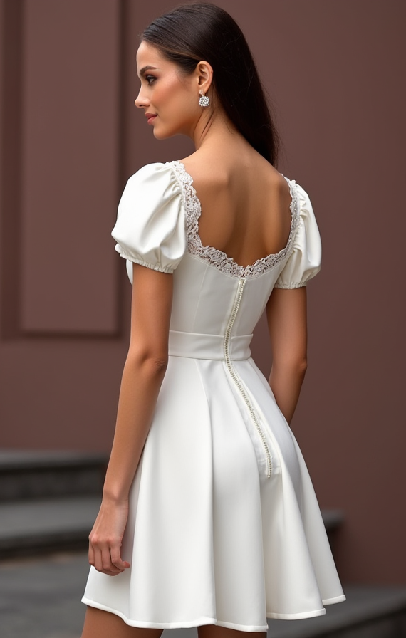 Modern Short Wedding Dress and Mini Dress with Asymmetrical Hemline