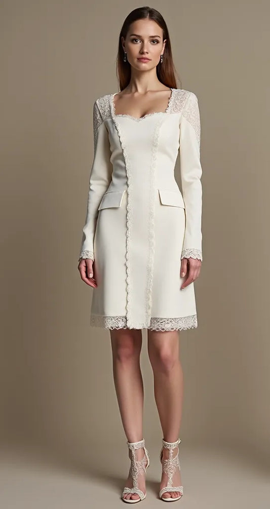Mini Wedding Gown with Romantic Silhouette for Chic Brides