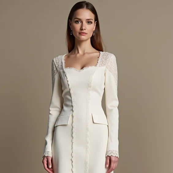 Mini Wedding Gown with Romantic Silhouette for Chic Brides