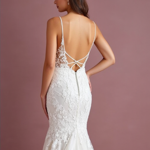 Mermaid Wedding Dress with Off-the-Shoulder Sleeves for a Romantic Feel