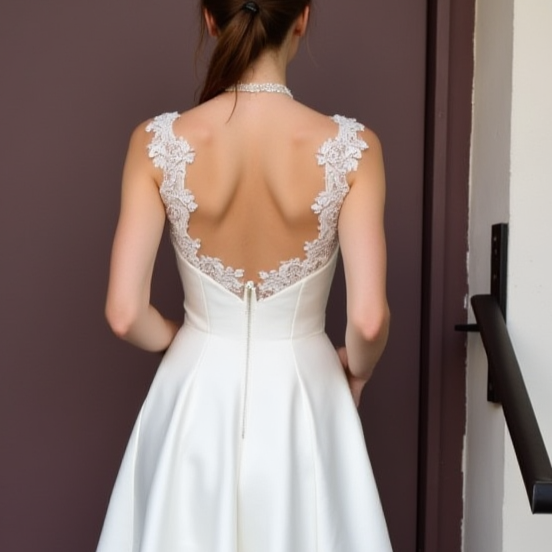 Playful Short Wedding Dress and Mini Dress with Polka Dot Tulle for a Fun Look