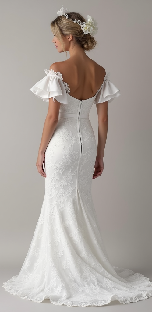 Mermaid Wedding Dress with a Deep V-Neck for a Bold and Sexy Look