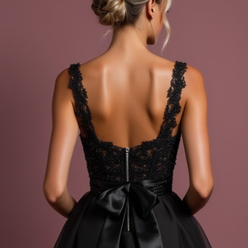 Sexy Black Evening Dress & Prom Gown with High Slit and Off-Shoulder Design