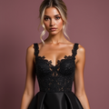 Sexy Black Evening Dress & Prom Gown with High Slit and Off-Shoulder Design