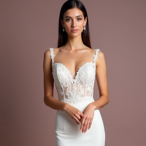 Mermaid Wedding Dress with a Chapel Train for a Classic Bridal Look