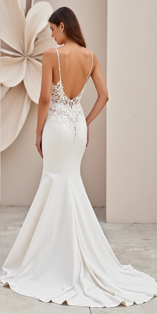 Mermaid Wedding Dress with a Vintage-Inspired Fit for Retro Brides