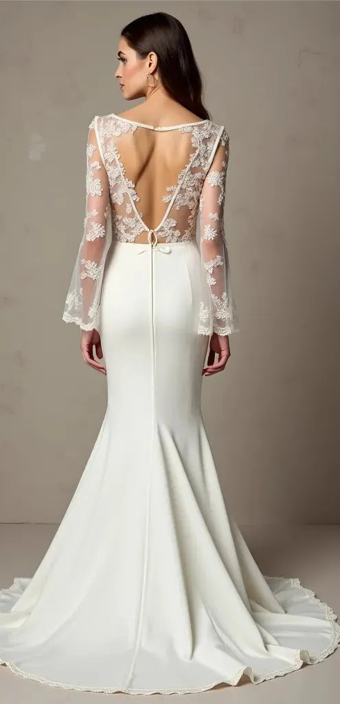 Mermaid Wedding Dress for Second Weddings, Elegant and Understated